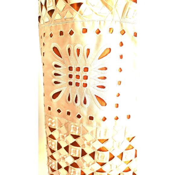Per Se Carlisle 100% Silk Dress. intricate cut-out pattern embellishments SZ 2 - Picture 7 of 13